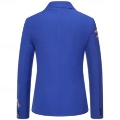 Clearance OUKU Men's Blazer Business Wedding Party Without Dress Pants Fashion Casual Spring & Fall Polyester Uniform Cloth Plain Printing Buttons Casual / Daily Single Breasted Blazer Black White Red Royal Blue