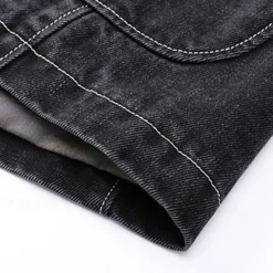 New OUKU Men's Blazer Denim Jacket Vacation Casual Daily Wear Fashion Casual Spring & Fall Polyester Denim Pocket Buttons Comfortable Single Breasted Blazer Black Grey