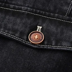 New OUKU Men's Blazer Denim Jacket Vacation Casual Daily Wear Fashion Casual Spring & Fall Polyester Denim Pocket Buttons Comfortable Single Breasted Blazer Black Grey