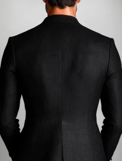 New OUKU Men's Blazer Jacket Formal Wedding Guest Casual Daily Fashion Casual All Seasons Polyester Cotton Blend Solid Colored Basic Single Breasted Blazer Black