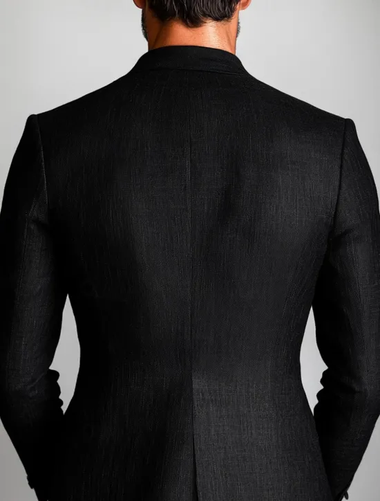 New OUKU Men's Blazer Jacket Formal Wedding Guest Casual Daily Fashion Casual All Seasons Polyester Cotton Blend Solid Colored Basic Single Breasted Blazer Black