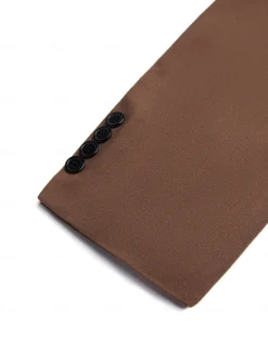 New OUKU Men's Blazer Jacket Linen Blazer Notch Collar Fashion Casual Solid Colored Dark Khaki Black Yellow Tailored Fit Single Breasted Two-buttons