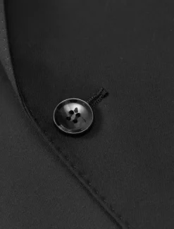 Clearance OUKU Men's Blazer Jacket School Formal Wedding Elegant Warm Fall Winter Wool Solid Color Single Breasted One-button Blazer Black