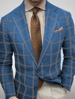Sale OUKU Men's Blazer Jacket Sport Coat Casual Wine Blue Regular Fit