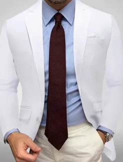 Clearance OUKU Men's Blazer Jacket Sport Coat Notch Collar Casual Solid Colored Black White Yellow Standard Fit Single Breasted One-button