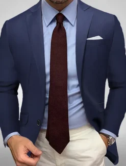 Clearance OUKU Men's Blazer Jacket Sport Coat Notch Collar Casual Solid Colored Black White Yellow Standard Fit Single Breasted One-button