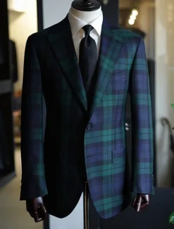 Best OUKU Men's Blazer Jacket Sport Coat Notch Collar Fashion Office Checkered Tailored Fit Single Breasted Two-buttons Green