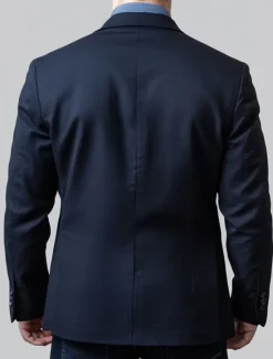 OUKU Men's Blazer Jacket Wedding Guest Casual Casual Daily Fashion Casual All Seasons Polyester Solid Colored Basic Single Breasted Blazer Navy Blue