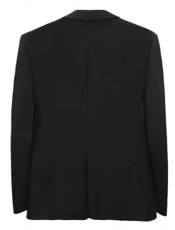 Hot OUKU Men's Blazer Outdoor Sports & Outdoor Causal Pocket Daily Spring & Fall POLY Solid Color Button Pocket Thermal Warm Sunscreen Double Breasted Blazer Black