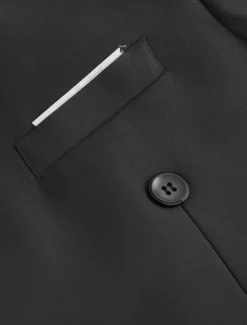 Hot OUKU Men's Blazer Outdoor Sports & Outdoor Causal Pocket Daily Spring & Fall POLY Solid Color Button Pocket Thermal Warm Sunscreen Double Breasted Blazer Black