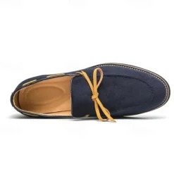 Clearance OUKU Men's Blue Loafers - Suede Faux Leather with Tassel Detailing, Stylish and Comfortable Slip-On Shoes for Men, Perfect for Casual, Office and Everyday Wear