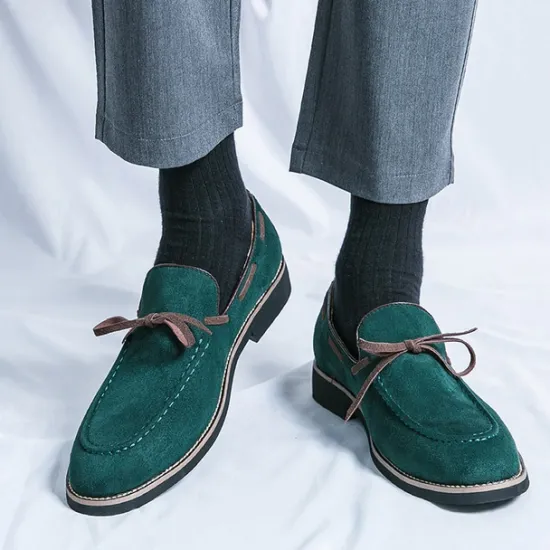 Clearance OUKU Men's Blue Loafers - Suede Faux Leather with Tassel Detailing, Stylish and Comfortable Slip-On Shoes for Men, Perfect for Casual, Office and Everyday Wear