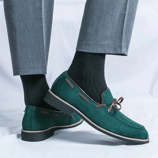 Clearance OUKU Men's Blue Loafers - Suede Faux Leather with Tassel Detailing, Stylish and Comfortable Slip-On Shoes for Men, Perfect for Casual, Office and Everyday Wear
