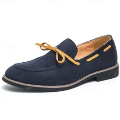 Clearance OUKU Men's Blue Loafers - Suede Faux Leather with Tassel Detailing, Stylish and Comfortable Slip-On Shoes for Men, Perfect for Casual, Office and Everyday Wear