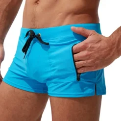 New OUKU Men's Board Shorts Swim Shorts Swim Trunks Drawstring Elastic Waist Plain Comfort Quick Dry Short Holiday Beach Weekend Fashion Casual Black White Micro-elastic