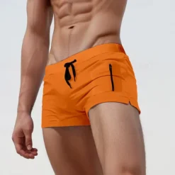 New OUKU Men's Board Shorts Swim Shorts Swim Trunks Drawstring Elastic Waist Plain Comfort Quick Dry Short Holiday Beach Weekend Fashion Casual Black White Micro-elastic