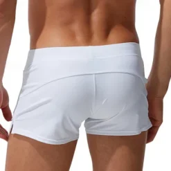 New OUKU Men's Board Shorts Swim Shorts Swim Trunks Drawstring Elastic Waist Plain Comfort Quick Dry Short Holiday Beach Weekend Fashion Casual Black White Micro-elastic
