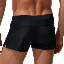 New OUKU Men's Board Shorts Swim Shorts Swim Trunks Drawstring Elastic Waist Plain Comfort Quick Dry Short Holiday Beach Weekend Fashion Casual Black White Micro-elastic