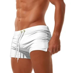Clearance OUKU Men's Board Shorts Swim Shorts Swim Trunks Swim Briefs Drawstring Elastic Waist Zipper Pocket Solid Color Breathable Quick Dry Short Casual Daily Beach Fashion Classic Style ArmyGreen Black