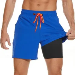 Online OUKU Men's Board Shorts Swim Shorts Swim Trunks Drawstring Elastic Waist With Compression Liner Plain Comfort Quick Dry Short Holiday Beach Weekend Fashion Casual ArmyGreen Wine Micro-elastic