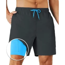 Outlet OUKU Men's Board Shorts Swim Shorts Swim Trunks Shorts With Compression Liner Plain Comfort Breathable Holiday Going out Swimming Pool Hawaiian Boho Black Pink