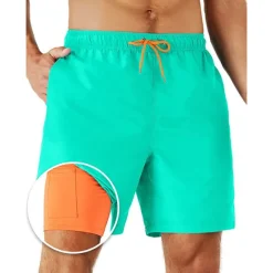 Outlet OUKU Men's Board Shorts Swim Shorts Swim Trunks Shorts With Compression Liner Plain Comfort Breathable Holiday Going out Swimming Pool Hawaiian Boho Black Pink