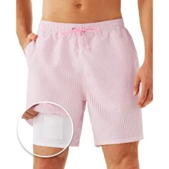 Outlet OUKU Men's Board Shorts Swim Shorts Swim Trunks Shorts With Compression Liner Plain Comfort Breathable Holiday Going out Swimming Pool Hawaiian Boho Black Pink