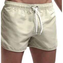 Sale OUKU Men's Board Shorts Swim Shorts Swim Trunks Elastic Waist Solid Color Quick Dry Short Daily Gym Bathing Chic & Modern Casual / Sporty Black White Micro-elastic