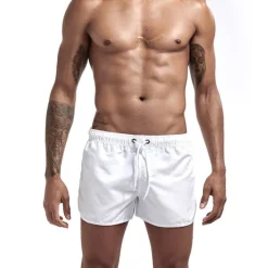 Sale OUKU Men's Board Shorts Swim Shorts Swim Trunks Elastic Waist Solid Color Quick Dry Short Daily Gym Bathing Chic & Modern Casual / Sporty Black White Micro-elastic