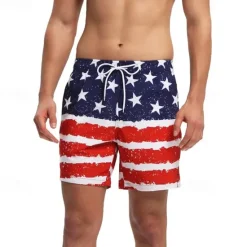 Clearance OUKU Men's Board Shorts Swim Shorts Swim Trunks Drawstring Elastic Waist With Compression Liner Flamingo Coconut Tree Comfort Quick Dry Short Holiday Beach Weekend Fashion Casual Black White Micro-elastic