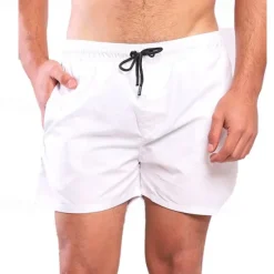 Discount OUKU Men's Board Shorts Swim Shorts Swim Trunks Shorts Drawstring Elastic Waist Plain Comfort Quick Dry Short Holiday Beach Weekend Fashion Casual White Pink Micro-elastic