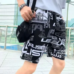 New OUKU Men's Board Shorts Swim Shorts Swim Trunks Summer Shorts Beach Shorts Drawstring Elastic Waist Graphic Comfort Breathable Short Casual Daily Beach Fashion Streetwear 1 2 Micro-elastic