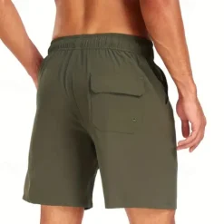 Best OUKU Men's Board Shorts Swim Shorts Swim Trunks Daily Beach Breathable Quick Dry Drawstring Drawstring Elastic Waist Liner Color Block Short Sport Casual Activewear Pink Red Micro-elastic