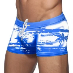 OUKU Men's Board Shorts Swim Shorts Swim Trunks Beach Shorts Drawstring Graphic Prints Quick Dry Outdoor Holiday Going out Hawaiian Boho Blue Purple