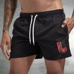 Sale OUKU Men's Board Shorts Swim Shorts Swim Trunks Drawstring with Mesh lining Elastic Waist National Flag Comfort Quick Dry Short Holiday Beach Weekend Fashion Casual Black White Micro-elastic