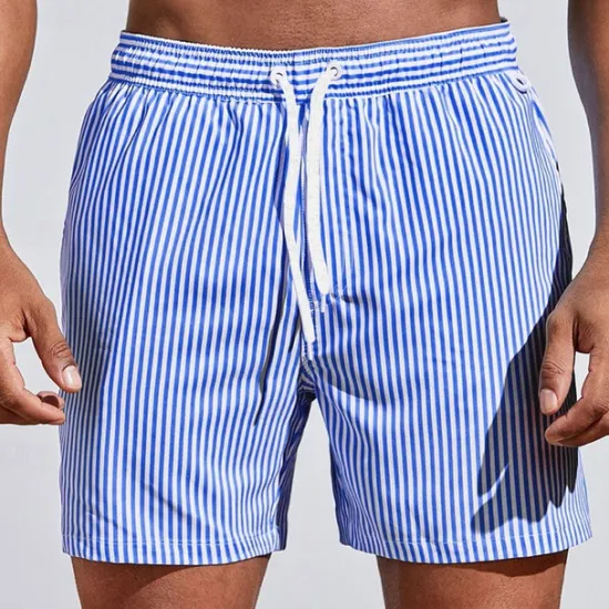Online OUKU Men's Board Shorts Swim Shorts Swim Trunks Summer Shorts Beach Shorts Drawstring with Mesh lining Elastic Waist Graphic Stripe Breathable Soft Short Casual Daily Holiday Streetwear Hawaiian Light
