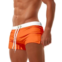 New OUKU Men's Board Shorts Swim Shorts Swim Trunks Drawstring with Mesh lining Zipper Pocket Solid Color Quick Dry Comfortable Holiday Swimming Pool Hawaiian Casual / Sporty Slim Black White Low Waist