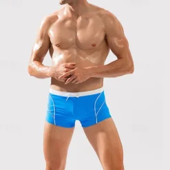 Hot OUKU Men's Board Shorts Swim Shorts Swim Trunks Patchwork Drawstring Elastic Waist Color Block Comfort Quick Dry Short Holiday Beach Weekend Fashion Casual Lake blue Black Micro-elastic