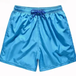 Best OUKU Men's Board Shorts Swim Shorts Swim Trunks Beach Shorts Drawstring Elastic Waist Solid Color Comfort Quick Dry Short Sports Outdoor Daily Fashion Casual Black Red Micro-elastic