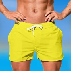 Online OUKU Men's Board Shorts Swim Shorts Swim Trunks Drawstring Elastic Waist Plain Comfort Quick Dry Short Holiday Beach Weekend Fashion Casual Black White Micro-elastic