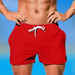 Online OUKU Men's Board Shorts Swim Shorts Swim Trunks Drawstring Elastic Waist Plain Comfort Quick Dry Short Holiday Beach Weekend Fashion Casual Black White Micro-elastic