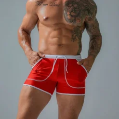 Sale OUKU Men's Board Shorts Swim Shorts Swim Trunks Patchwork Drawstring Elastic Waist Color Block Comfort Quick Dry Short Holiday Beach Weekend Fashion Casual Lake blue Black Micro-elastic