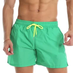 Best OUKU Men's Board Shorts Swim Shorts Swim Trunks Summer Shorts Beach Shorts Drawstring Elastic Waist Plain Quick Dry Short Daily Holiday Hawaiian Boho Black Yellow Micro-elastic