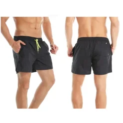 Best OUKU Men's Board Shorts Swim Shorts Swim Trunks Summer Shorts Beach Shorts Drawstring Elastic Waist Plain Quick Dry Short Daily Holiday Hawaiian Boho Black Yellow Micro-elastic