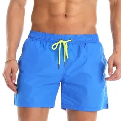 Best OUKU Men's Board Shorts Swim Shorts Swim Trunks Summer Shorts Beach Shorts Drawstring Elastic Waist Plain Quick Dry Short Daily Holiday Hawaiian Boho Black Yellow Micro-elastic