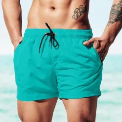Best OUKU Men's Board Shorts Swim Shorts Swim Trunks Drawstring Elastic Waist Plain Comfort Quick Dry Short Holiday Beach Weekend Fashion Casual Watermelon Red Grass Green Micro-elastic
