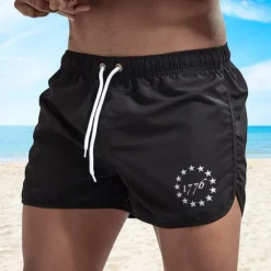 Clearance OUKU Men's Board Shorts Swim Shorts Swim Trunks Drawstring Elastic Waist Star Comfort Quick Dry Short Holiday Beach Weekend Fashion Casual Black Yellow Micro-elastic