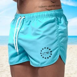 Clearance OUKU Men's Board Shorts Swim Shorts Swim Trunks Drawstring Elastic Waist Star Comfort Quick Dry Short Holiday Beach Weekend Fashion Casual Black Yellow Micro-elastic