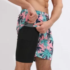 Discount OUKU Men's Board Shorts Swim Shorts Swim Trunks Surfing Casual Holiday Beach Quick Dry Drawstring With Compression Liner Gradient Hawaiian Boho Activewear 1 5