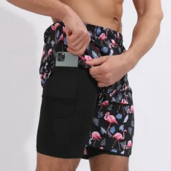 Discount OUKU Men's Board Shorts Swim Shorts Swim Trunks Surfing Casual Holiday Beach Quick Dry Drawstring With Compression Liner Gradient Hawaiian Boho Activewear 1 5